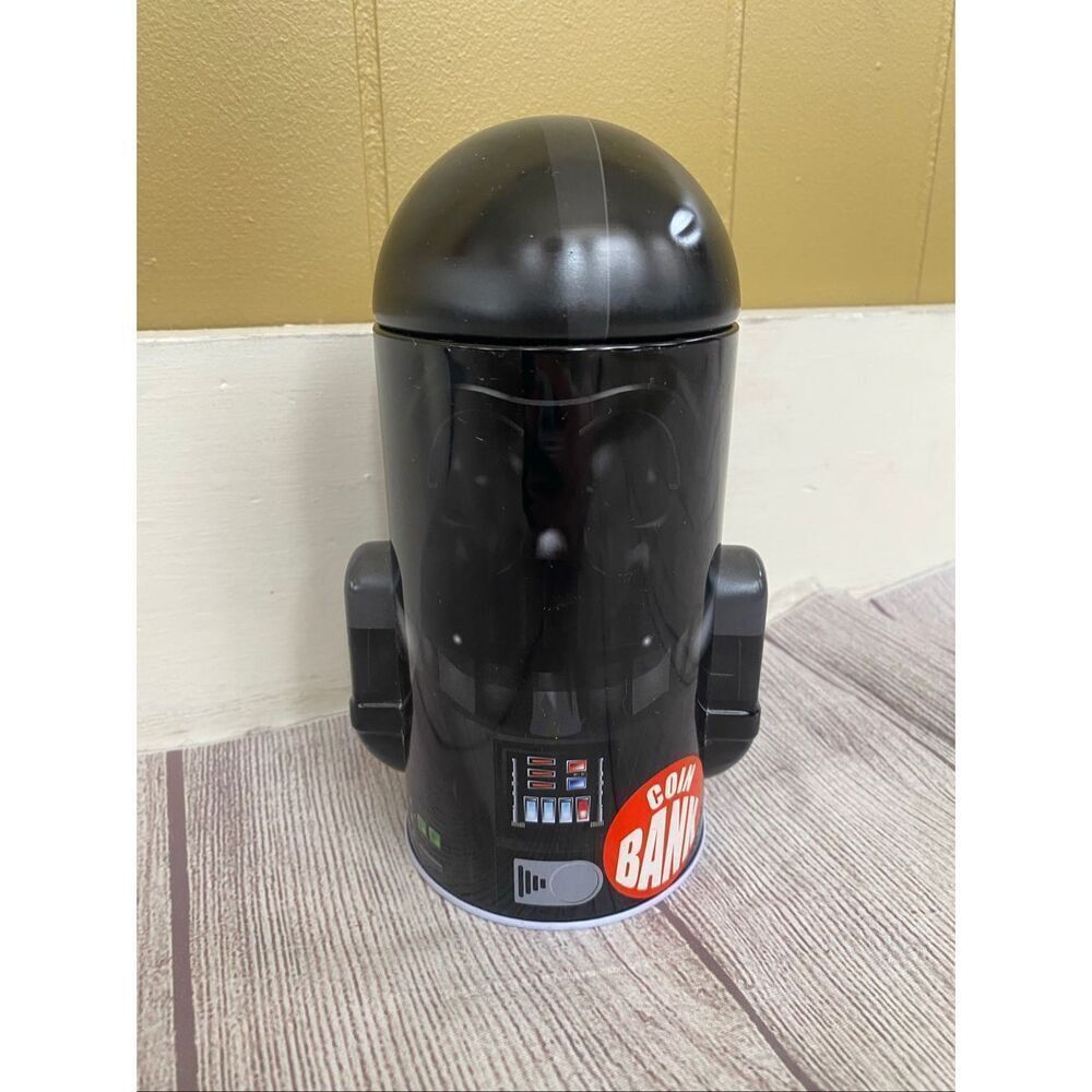 Star wars darth vader 7.5” tin coin bank with removable top black